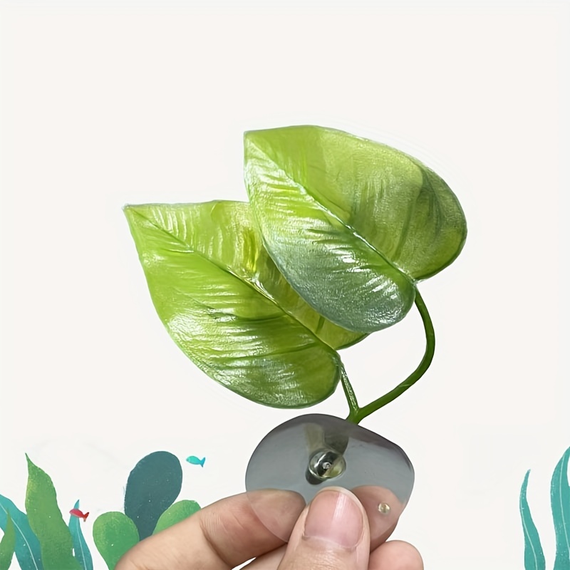 1pc Betta Fish Leaf Pad Aquarium Accessories, Plastic Plants With Suction  Cup, Simulated Water Plants