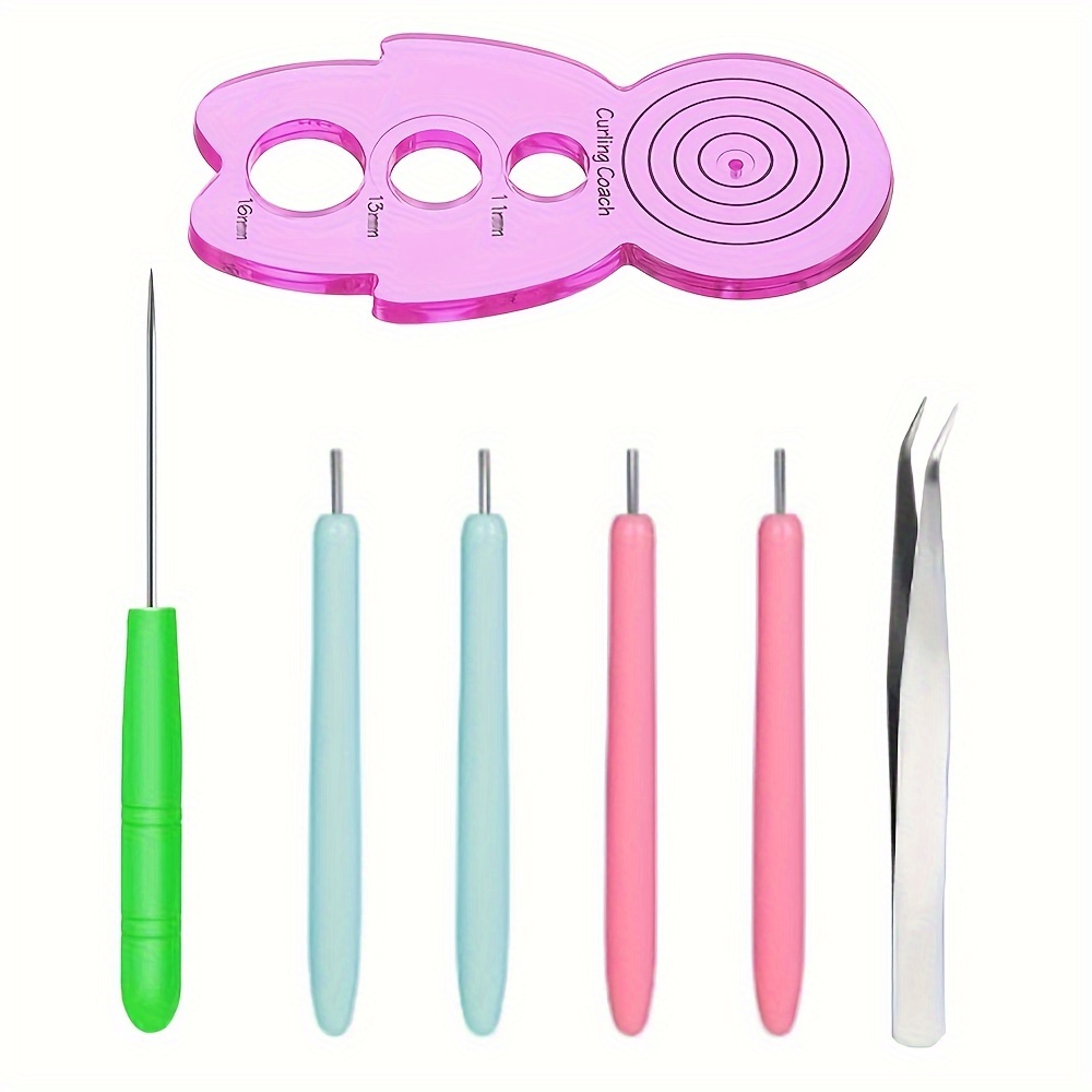 

7pcs/set Paper Quilling Tools Slotted Kit, Different Sizes Rolling Curling Quilling Needle Pen Paper Cardmaking Project Tools Set