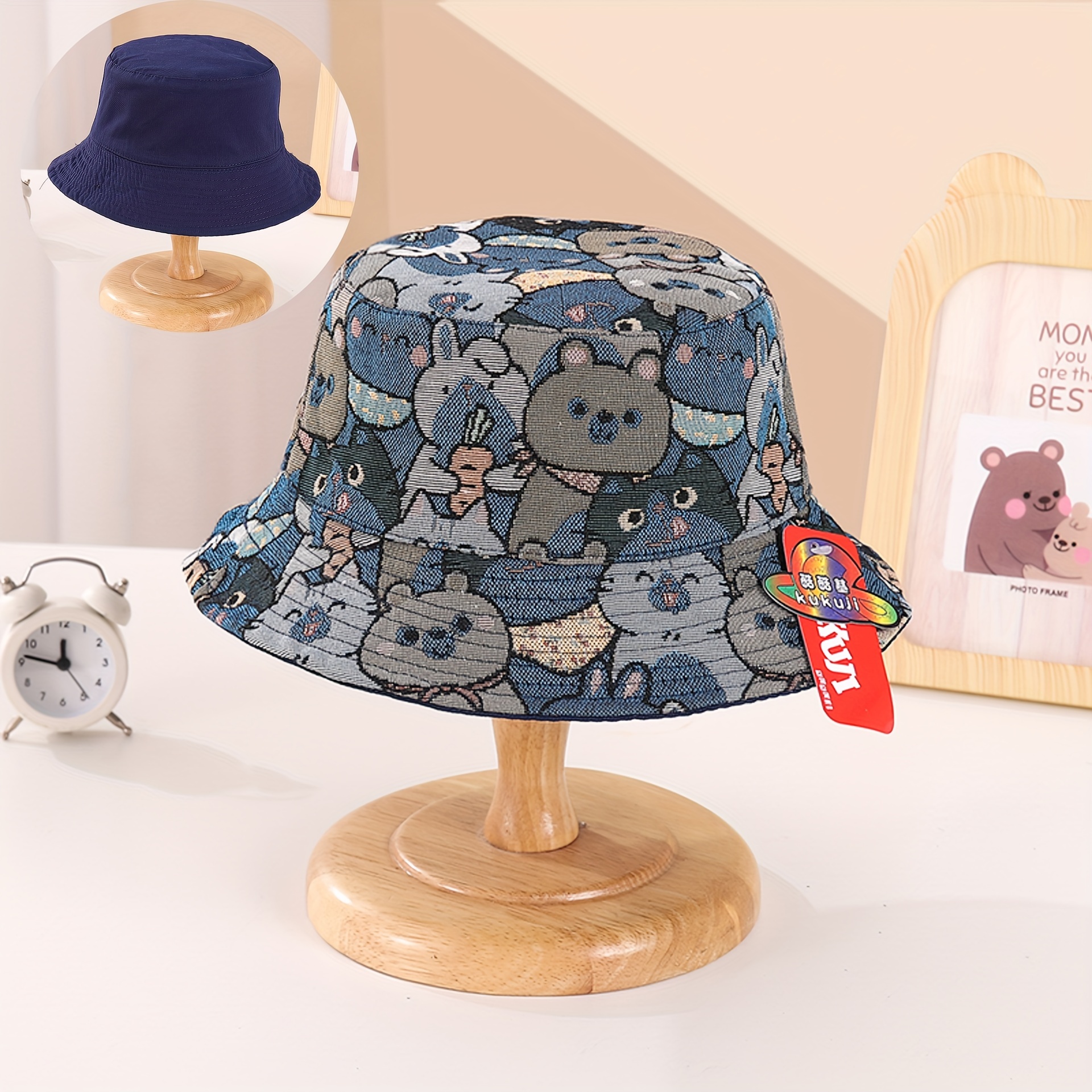 Cartoon Big Eyes Cute Bucket Hats Men Women Winter Fashion - Temu