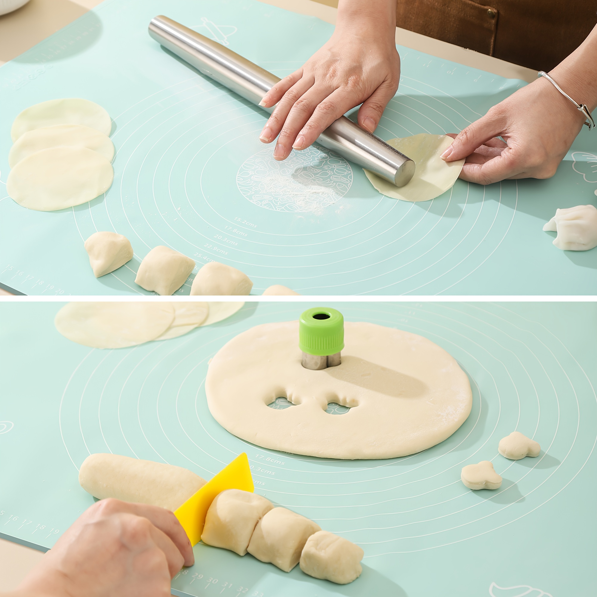 Kitchen Silicone Pad,Large Non Slip Non Stick Silicone Pastry Mats Baking  Mat for Rolling Out Dough for Home Kitchen Bread Shop