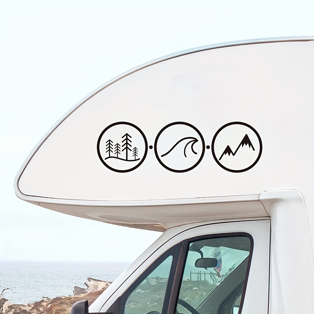 Wave Mountain Nature Car Styling Decals Camper Van Decor Stickers  Accessories Vinyl Decoration Van Life Sticker