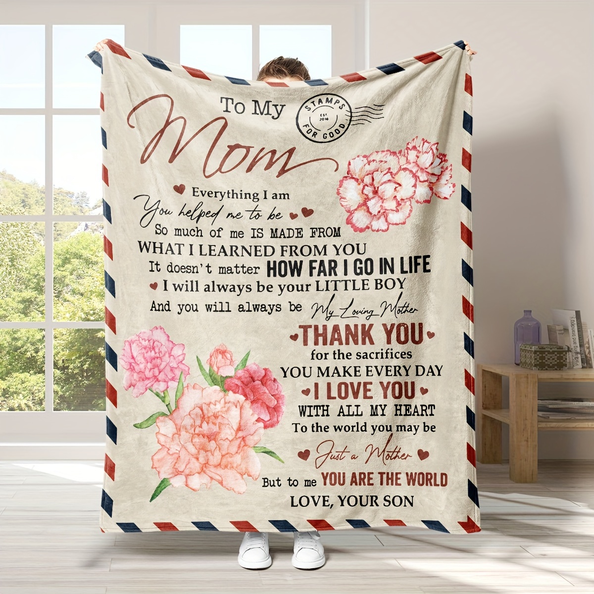 Mom Envelope Flannel Blanket Soft Casual Warm Blanket Multi Temu Ireland