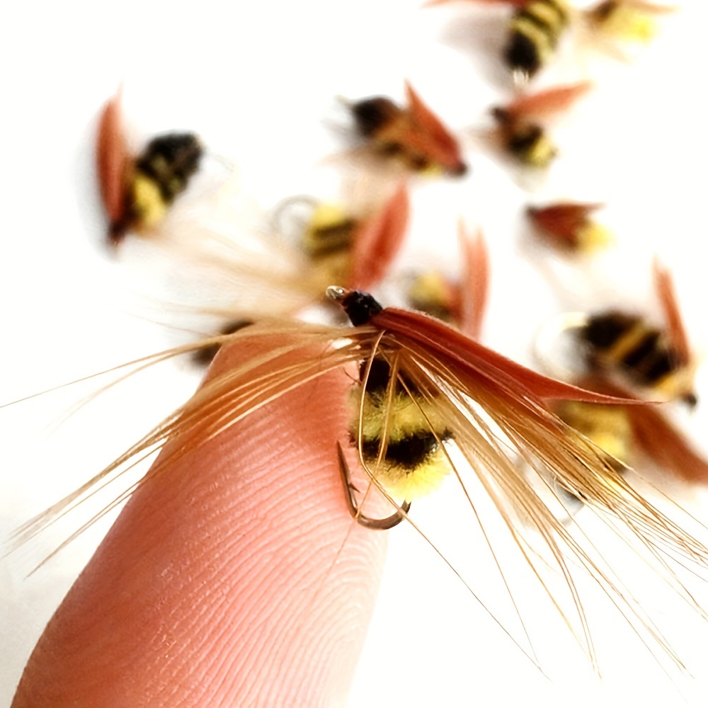 Hand tied Bionic Bee Flies Fishing Baits Feather Trout Bass - Temu