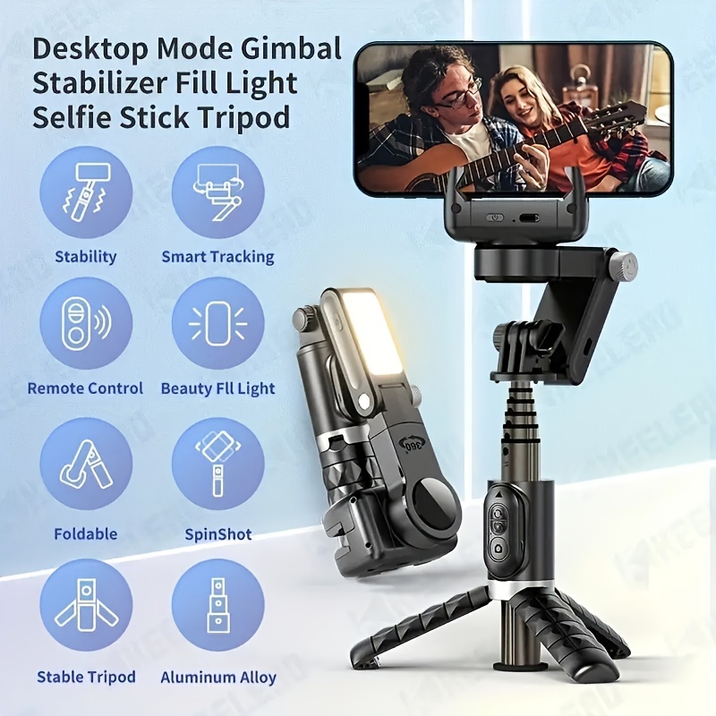 Perche aluminium téléscopique Selfie bleu pour smartphones, GoPro