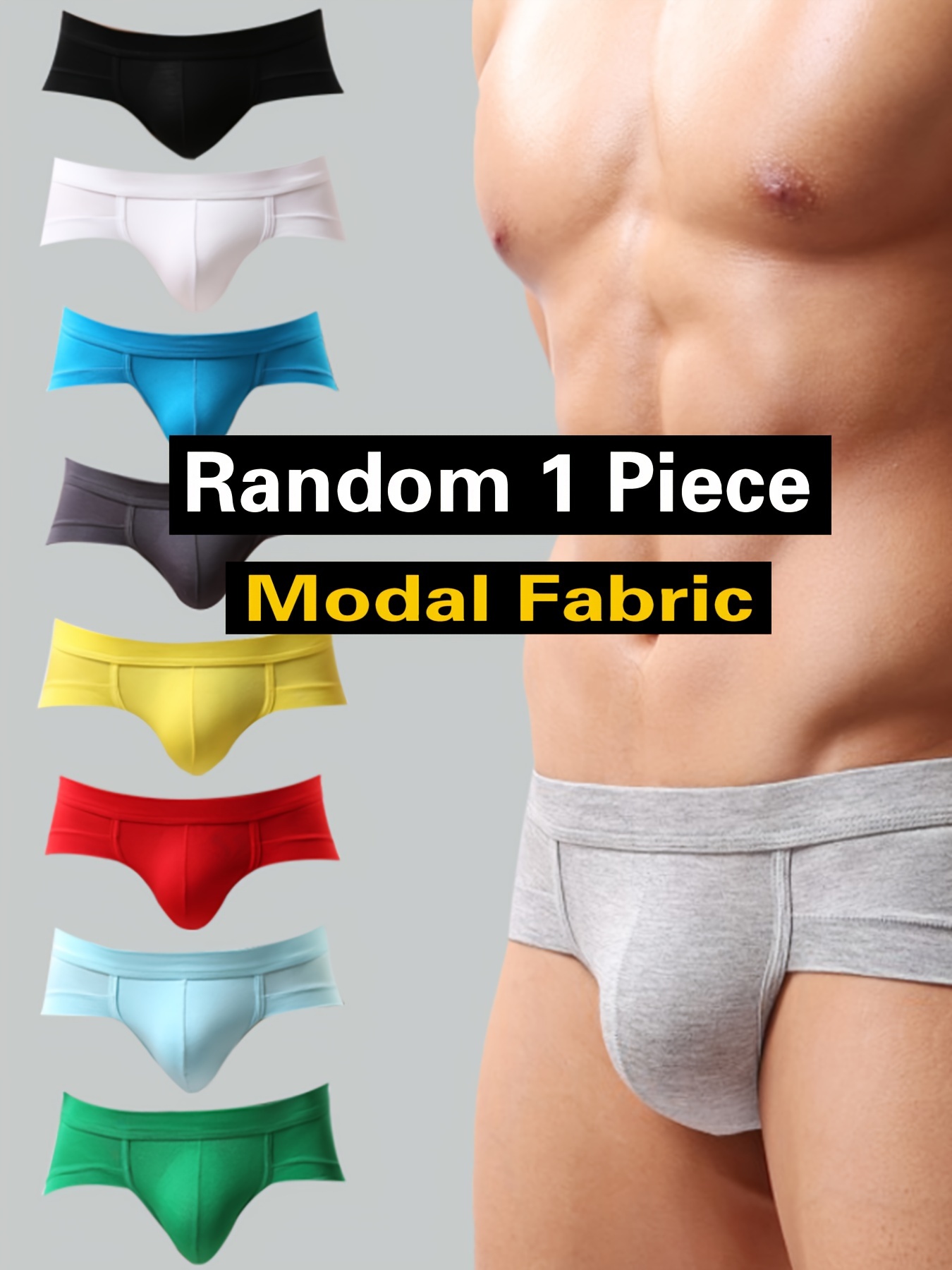 5pcs Men's Underwear, Fashion Breathable Soft Comfy Stretchy Briefs, Casual  Plain Color Panties, Men's Elastic Pants For Daily Sleep