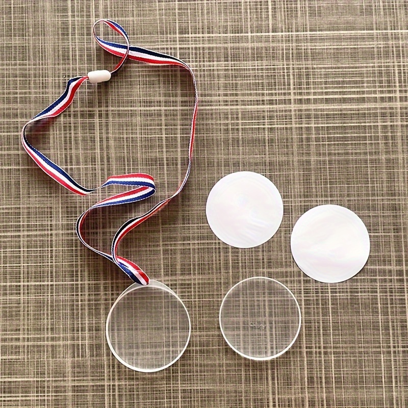 

5pcs Diy Blank Lanyard Medals Plastic Toy Medal Sports Party Award Colored Medals