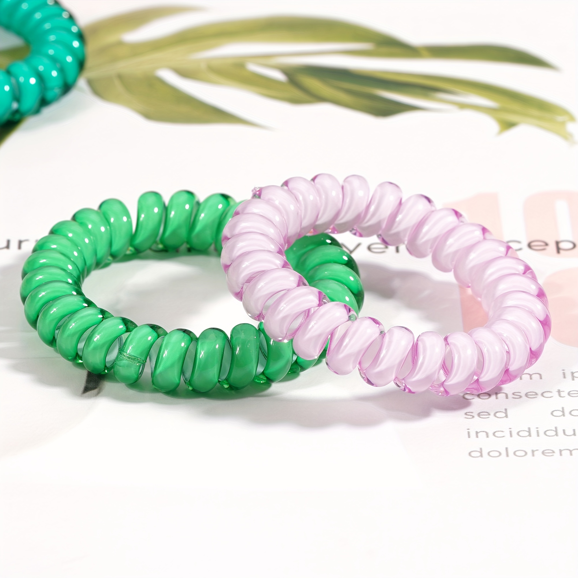 20pcs Solid Coil Wire Hair Tie Candy Telephone Wire Headband