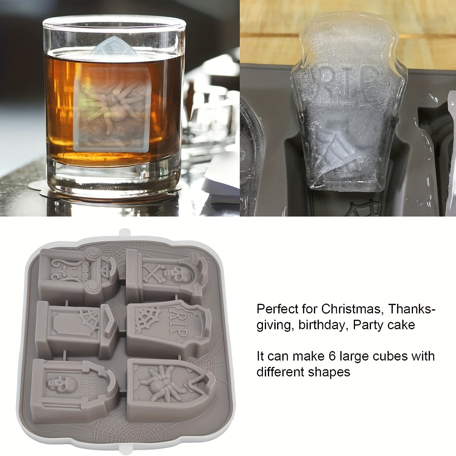 1pc Stylish And Simple Ice Cube Tray That Can Easily Make, Store And Remove Ice  Cubes. Perfect For Home Use, Family Gatherings, Halloween Parties And  Christmas Parties.