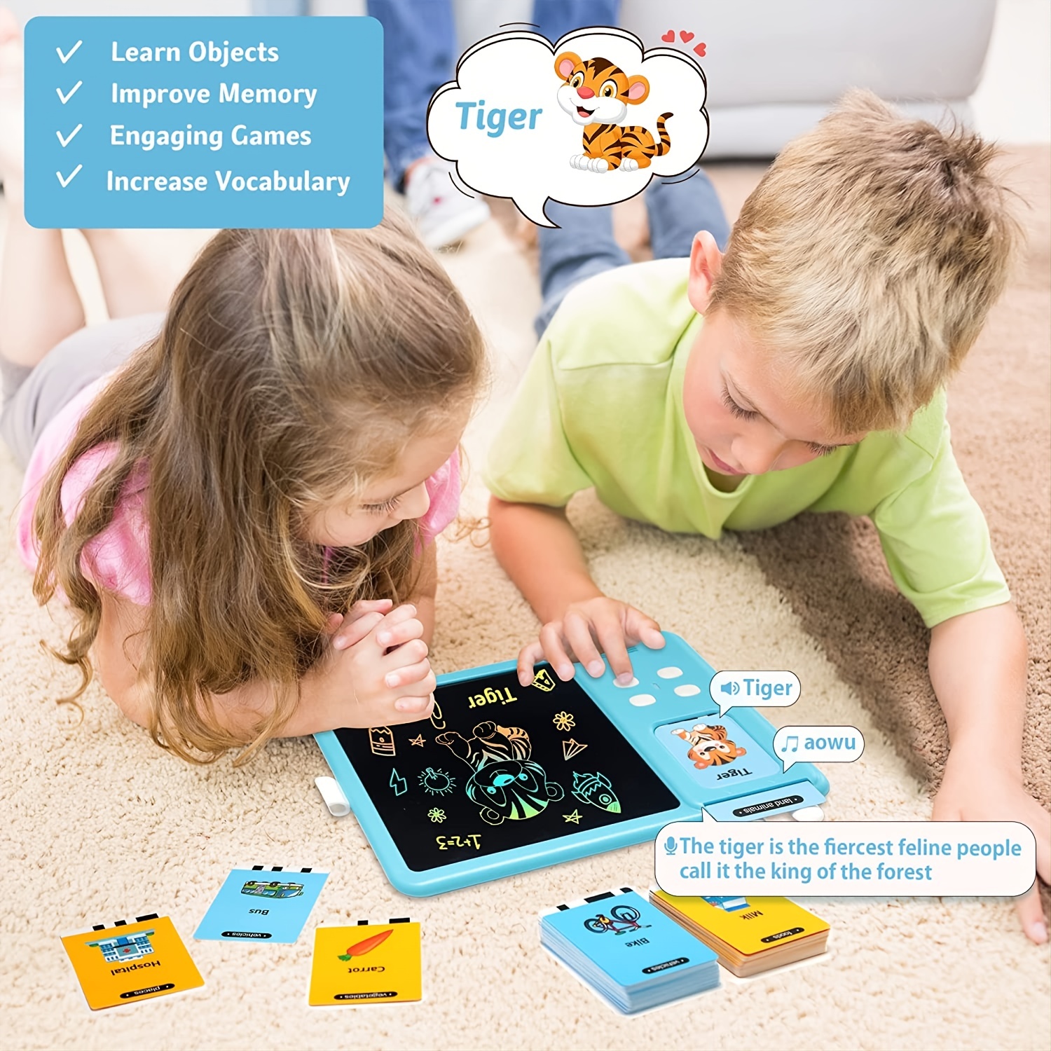 Juguetes de aprendizaje para niños de 2, 3, 4, 5, 6 años: tarjetas flash  parlantes, juguetes de terapia del habla, juguetes para autismo, juguetes