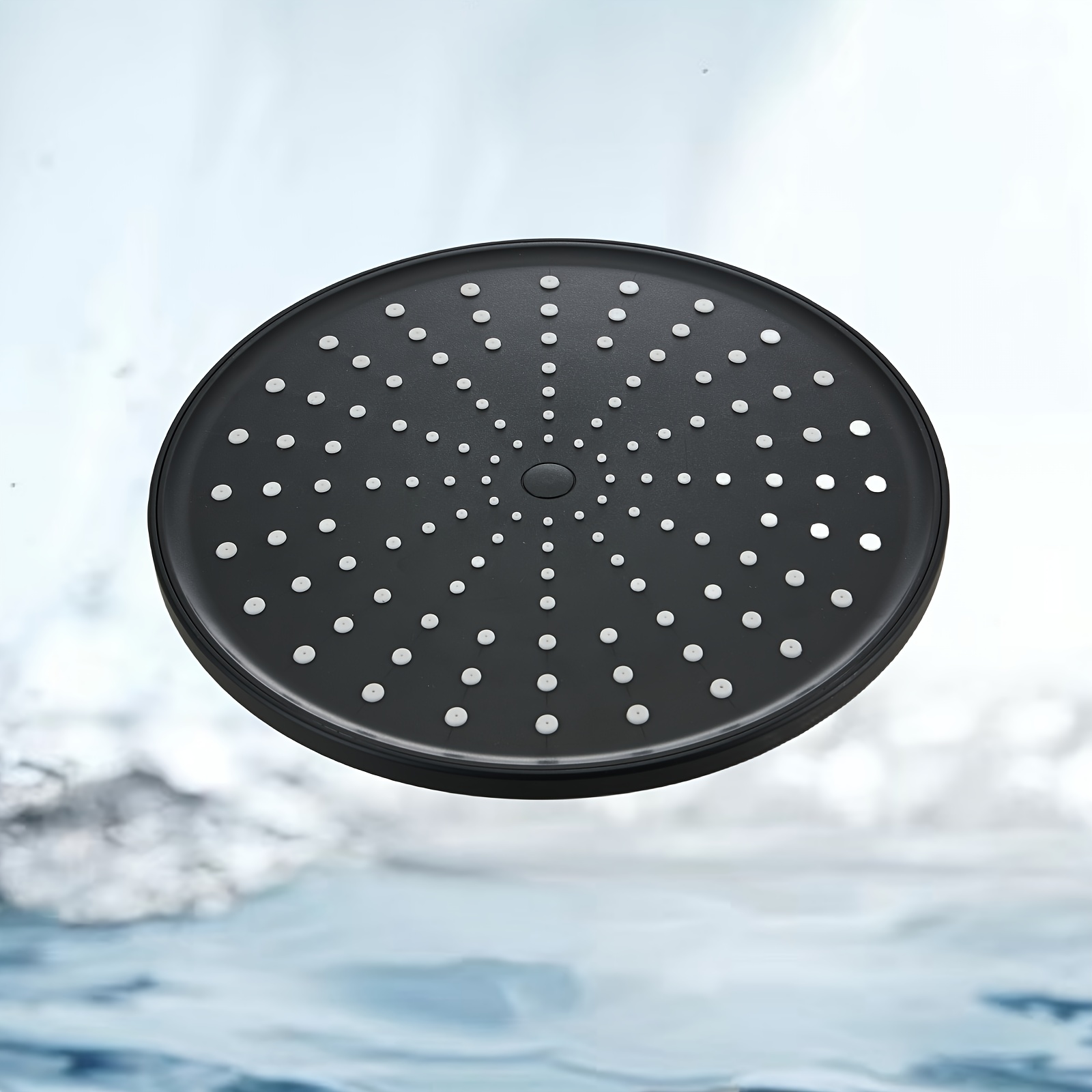 1pc 9 Inch Cool Black Top Spray Head, Bathroom Fixed Shower Head, Bathroom  Plastic Shower Head, Bathroom Accessories