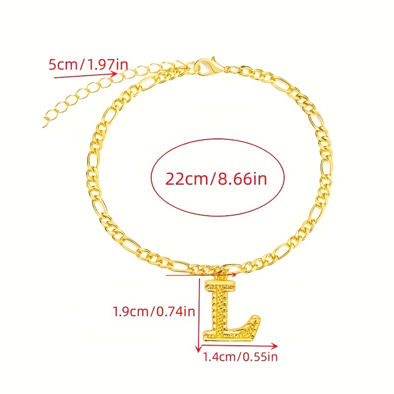 26 Letter Pendant Chain Anklet Vintage Simple Ankle Bracelet Sweet Birthday  Mother's Day Graduation Gift - Temu