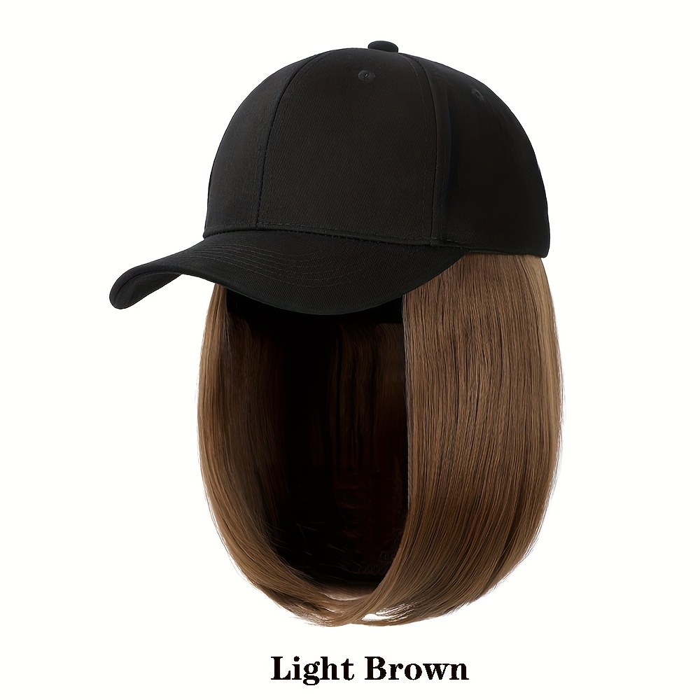 TEMU Hat Wig 's Bob Wigs Cap Synthetic Wig
