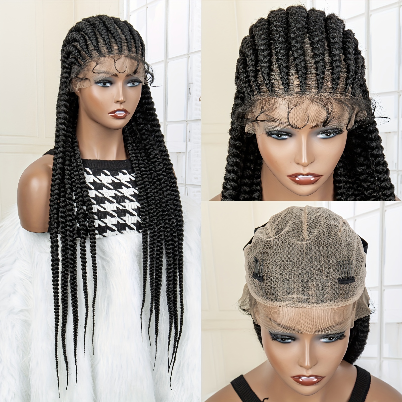 Stylish Cornrow Braids Wig - Synthetic Lace Front Wig for Effortless  Elegance -Alipearl Hair
