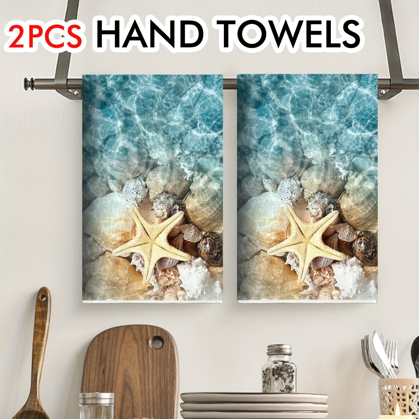 Kitchen Hand Towels, Hanging Towel For Wiping Hands, Highly Absorbent & Quick  Drying Dish Towels, Super Absorbent And Lint Free Towels For Bathroom,  Ocean Style Pattern, Bathroom Supplies - Temu