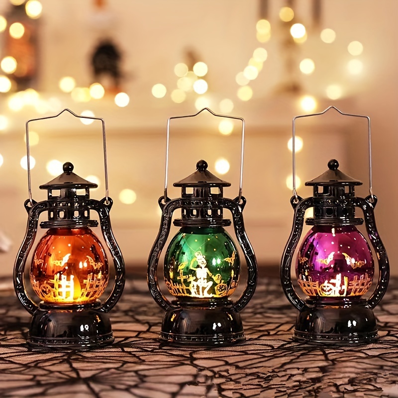 1pc (59.06inch)10 LED Camping Lantern String Lights, Mini Kerosene Lamp  Wedding Party Christmas Tree New Year Decorations, Halloween Decorations