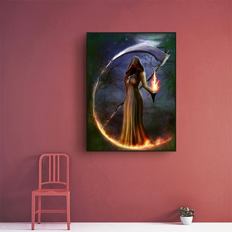 5d Diy Large Diamond Painting Kits For Adult Grim Reaper - Temu