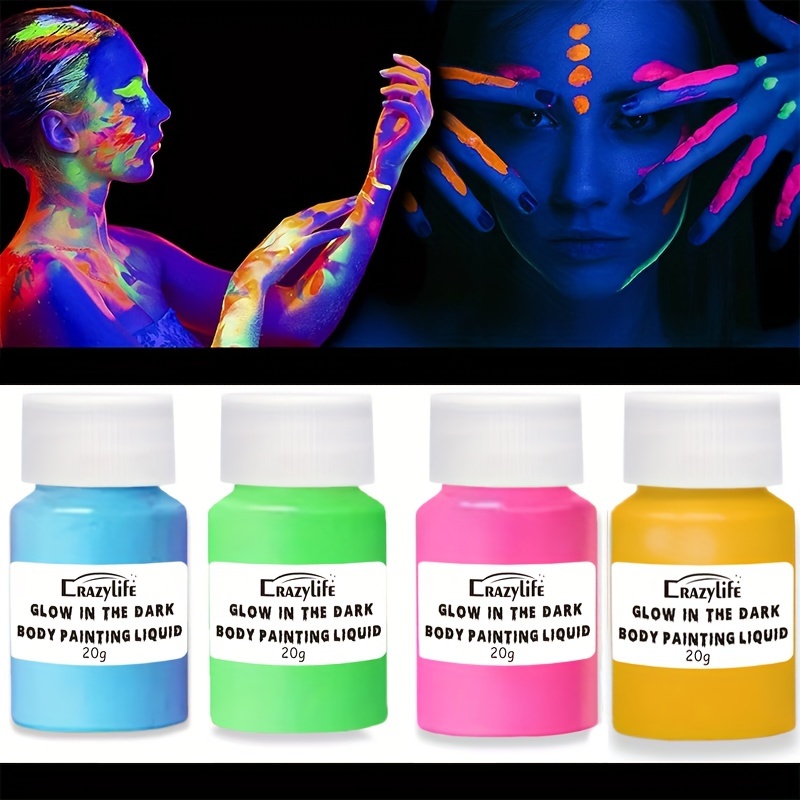 Glow in the Dark Acrylic Paint - Fluorescent Paint for Canvas