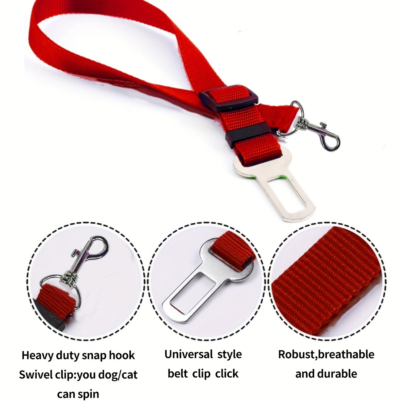 Adjustable Retractable Pet Car Seat Belt Dogs Cats Keep Pets - Temu