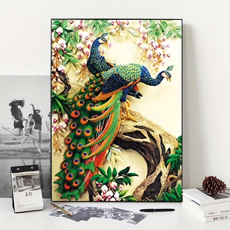 

1pc Animal Peacock Cross Stitch Kit, Embroidery Scenery Wall Art Home Decor Diy Handmade Embroidery Kits 11ct