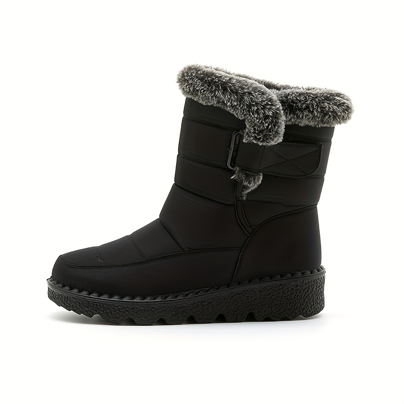 Winter Large Size Womens Winter Boots, Thicksoled Waterproof Warm Womens  Snow Boots, Full Plush Lining, Anti-Slip Rubber Sole, Ankle Boot (Color :  Black, Size : 7) : : Clothing, Shoes & Accessories