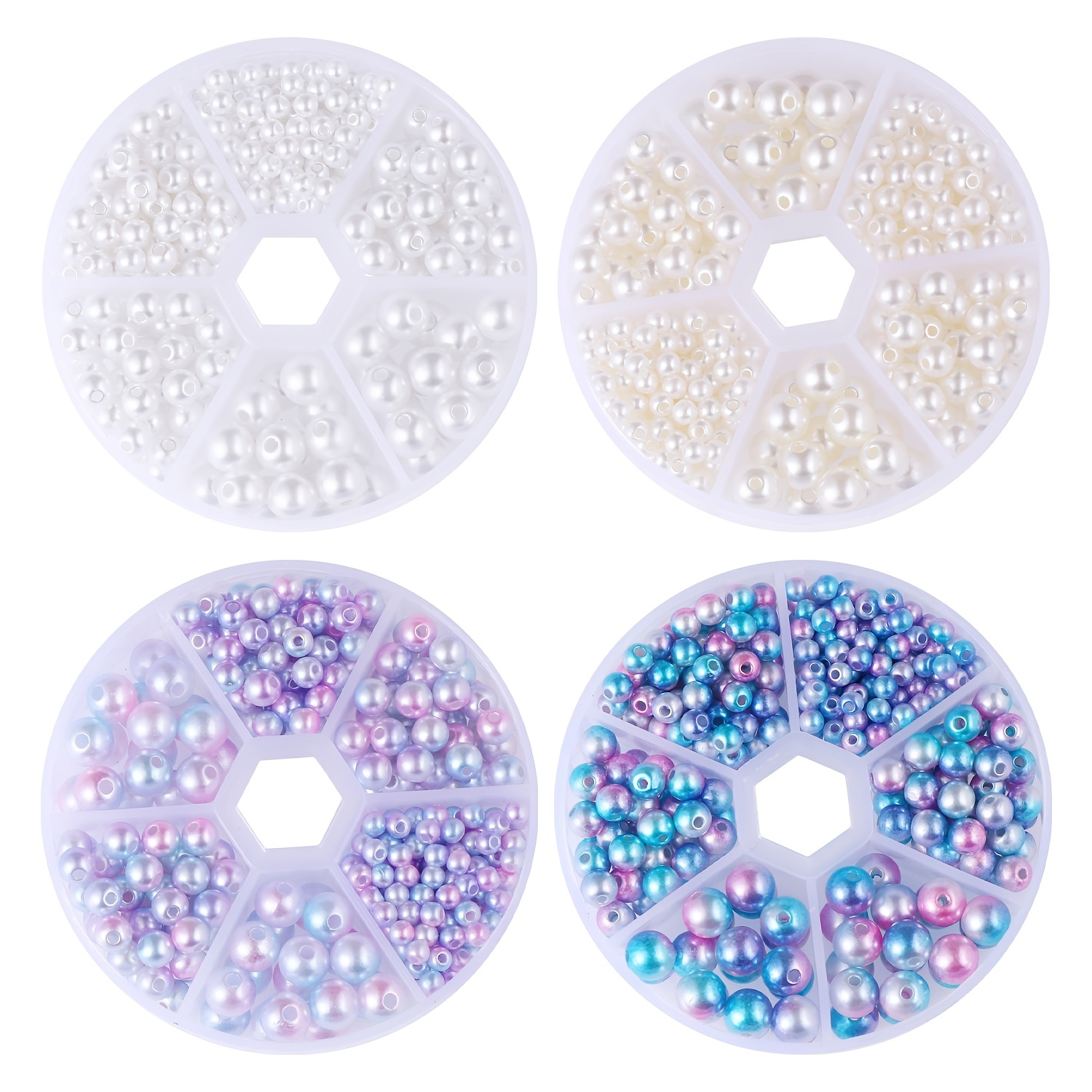 340pcs Round Pearl Beads for DIY Jewelry Making