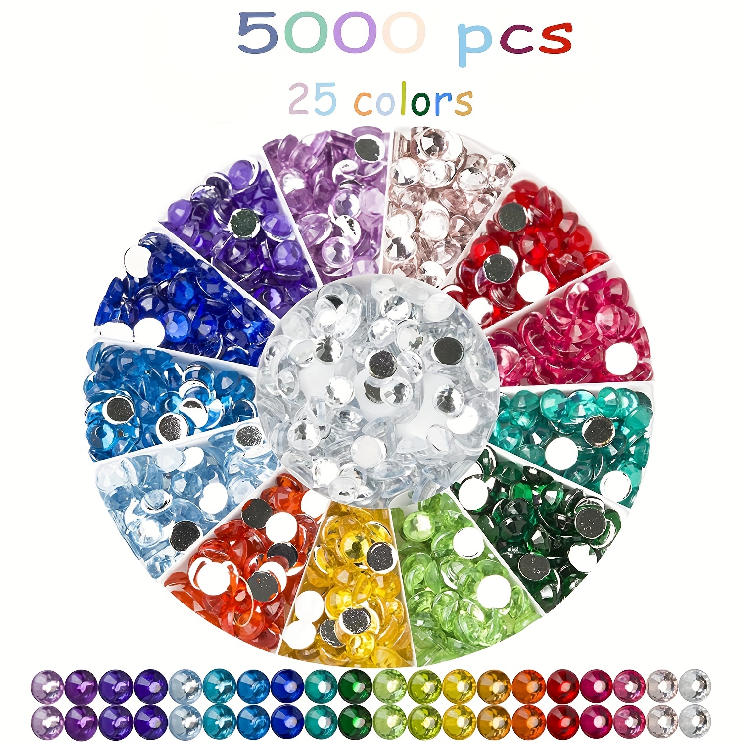 1728 Pieces AB Crystal Rhinestones Flatback Nail Gems for Nails Art Clothes  Shoes Phone Case and Crafts - Mixed SS4 5 6 8 10 12 in 2023