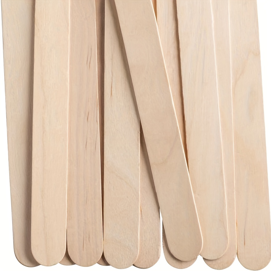  Tongue Depressors 100pcs, 6 Tongue Blades Wooden Non-Sterile  For Crafts Medical Tattoo Popsicle