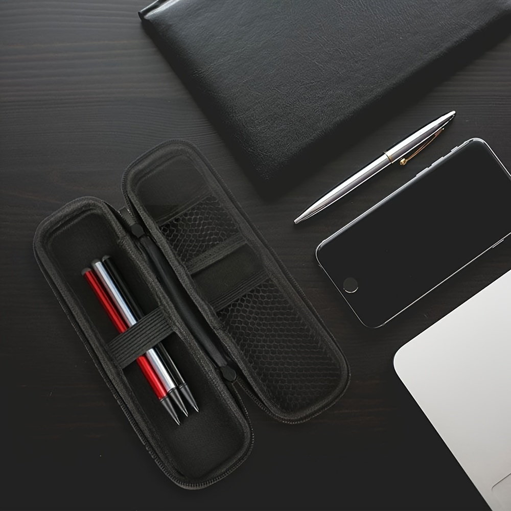 1pc Black Pencil Holder Pen Case EVA Hard Shell Stylus Earphone Pouch  Stationery Cover Box Makeup Storage Bag