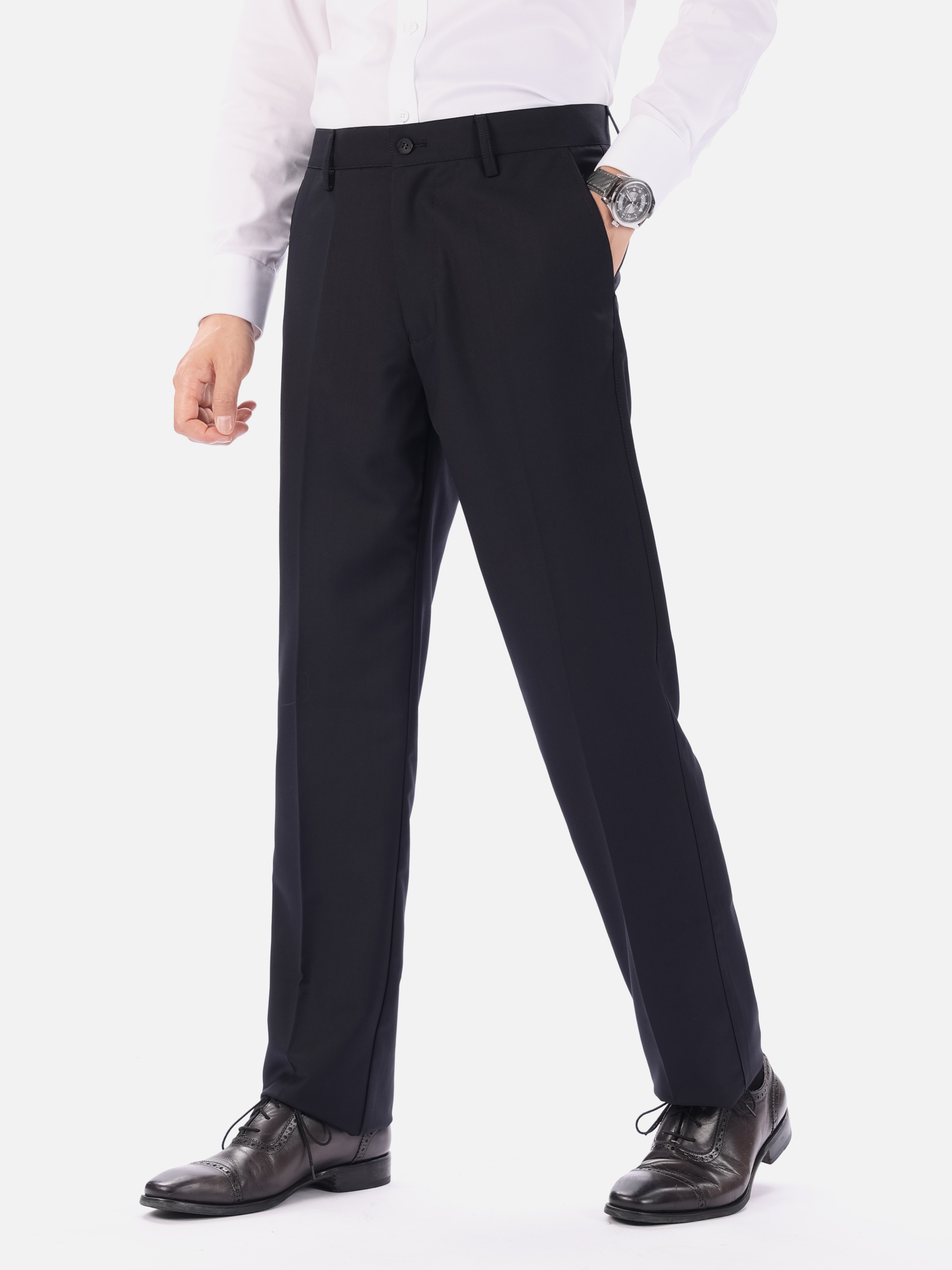 Men's Plus Size Solid Dress Suit Pants Mature Elegant Formal - Temu