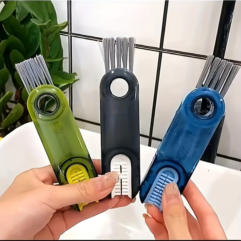 1pc Blue 3-in-1 U-shaped Gap Cleaning Brush, Cup Brush, Multi