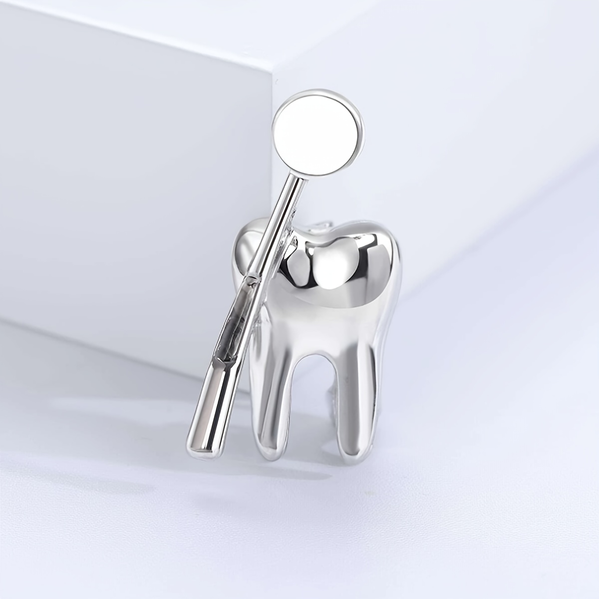 TEMU Brooch With A Metal Tooth Design, Christmas Gift