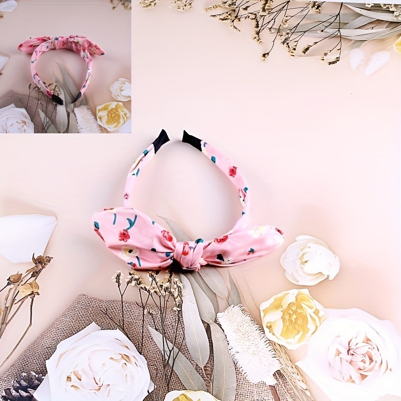 かわいいピンクの花柄ヘアピンシンプルな素敵なヘアバンドヘア
