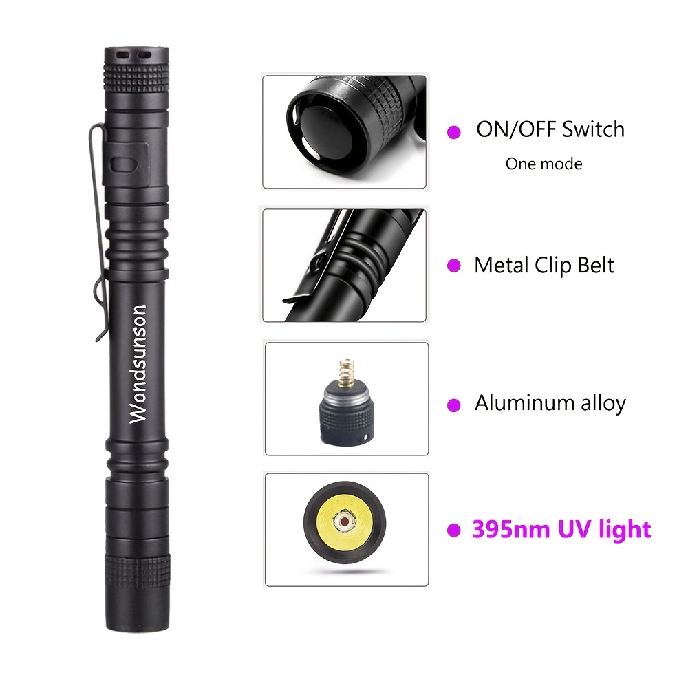 395nm Uv Black Light Flashlight Pet Stain Drying, Urine Detection, Inks  Curing, And Fly Tying Battery Not Included Temu New Zealand