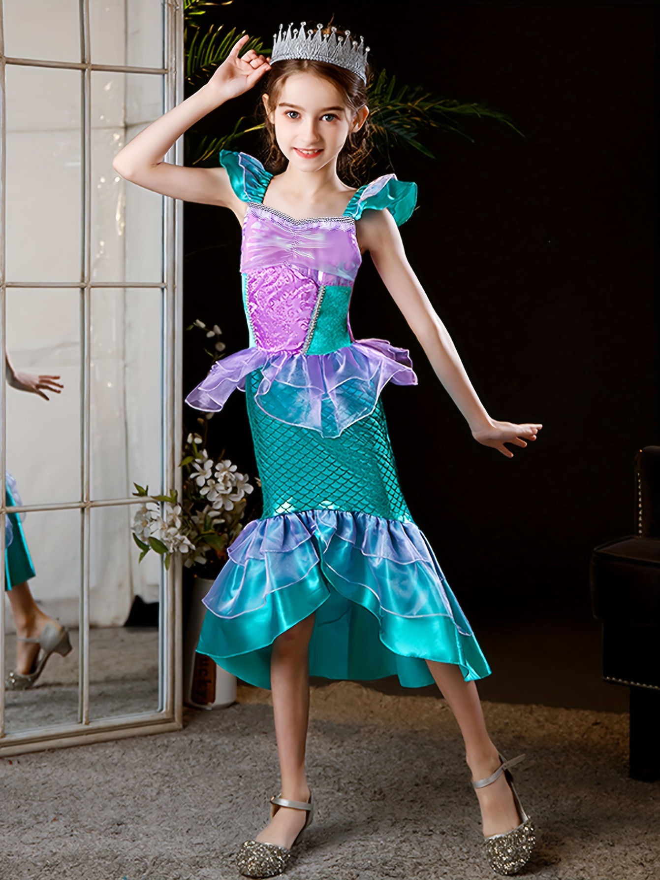 Costume sirène enfant rose - 32,90 €