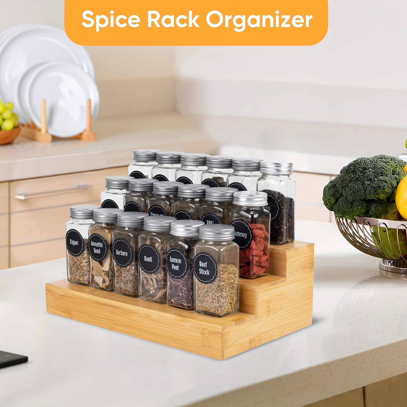 Spice Rack Kitchen Organization 3 Tier Spice Rack Organizer - Temu