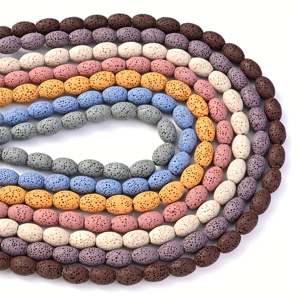 Colorful Volcanic Lava Beads Round Loose Spacer Beads For - Temu