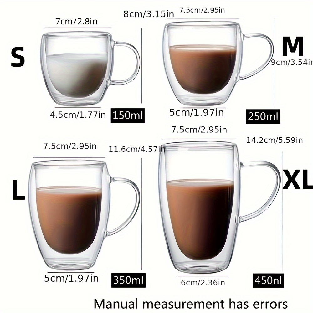 Double Insulated Glass Coffee Cup With Handle - Transparent Milk And Juice  Cup For Household Drinking - Keep Your Beverages Hot Or Cold All Day Long -  Temu