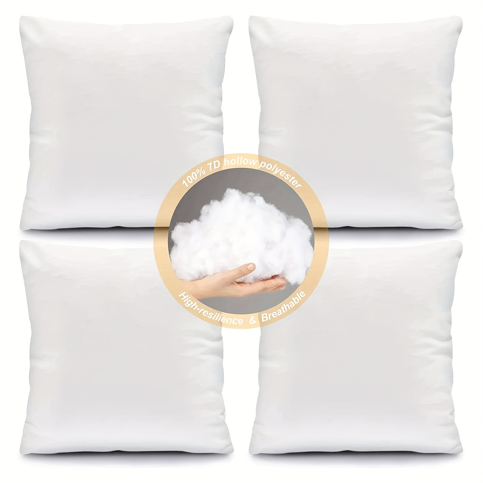 White Fabric Throw Pillow Core Pillow Insert Square Soft - Temu