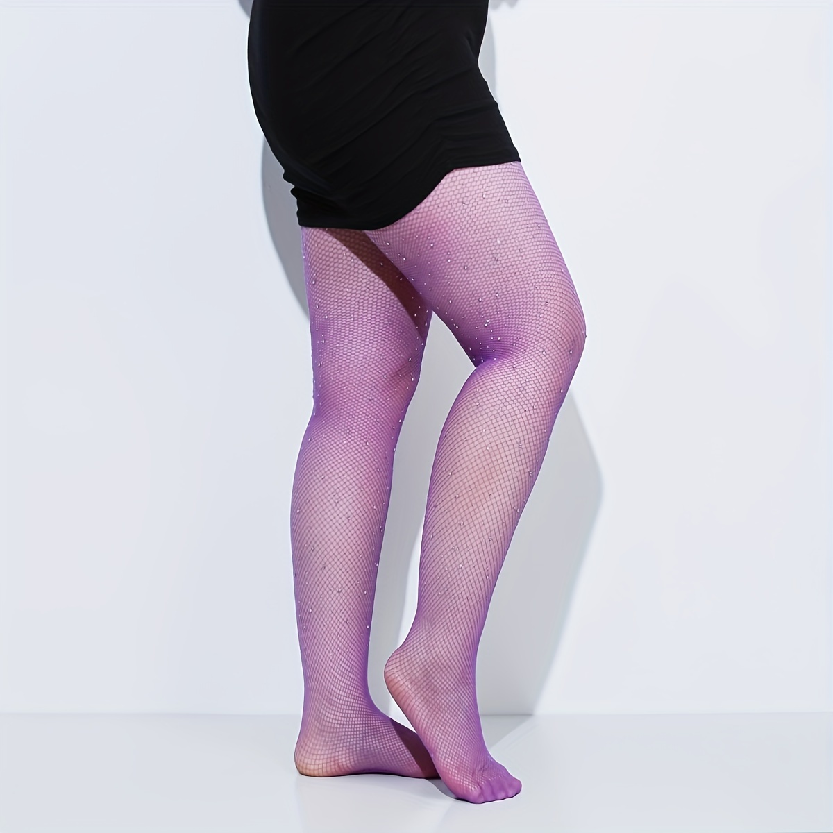 Purple Boho Chic Printed Tights Pantyhose for Women Available in Plus Size  Gift for Her 