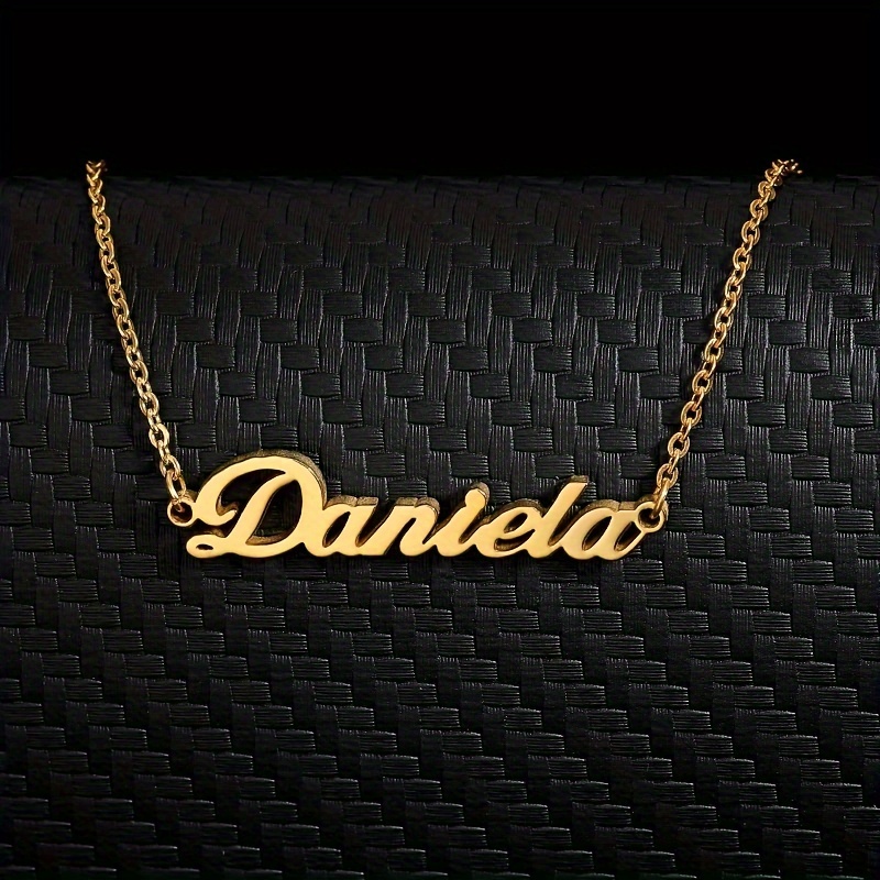

Customized Name Pendant Necklace, Simple Style 18k Gold Plated Nameplate Necklace, Custom Personality Necklace Jewelry (customized Only English Language)