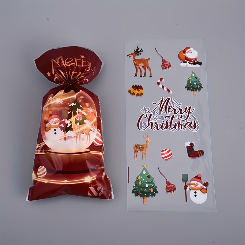 50Pcs Christmas Cellophane Bags, Candy Treats Candy Clear Bag for Christmas  Party Favors Gift, 4.9 X 10.8, Christmas Cone Bags for Christmas Party  Supplies, Xmas Cookie Snacks Bag 