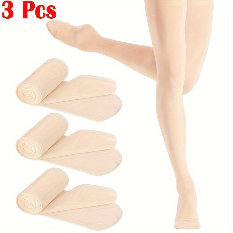 3 Pcs Girl's Ballet Pantyhose Floret, Solid Comfy Breathable Casual  Leggings For 2-15 Years Old Kids Indoor/Outdoor Activities, Winter & Autumn
