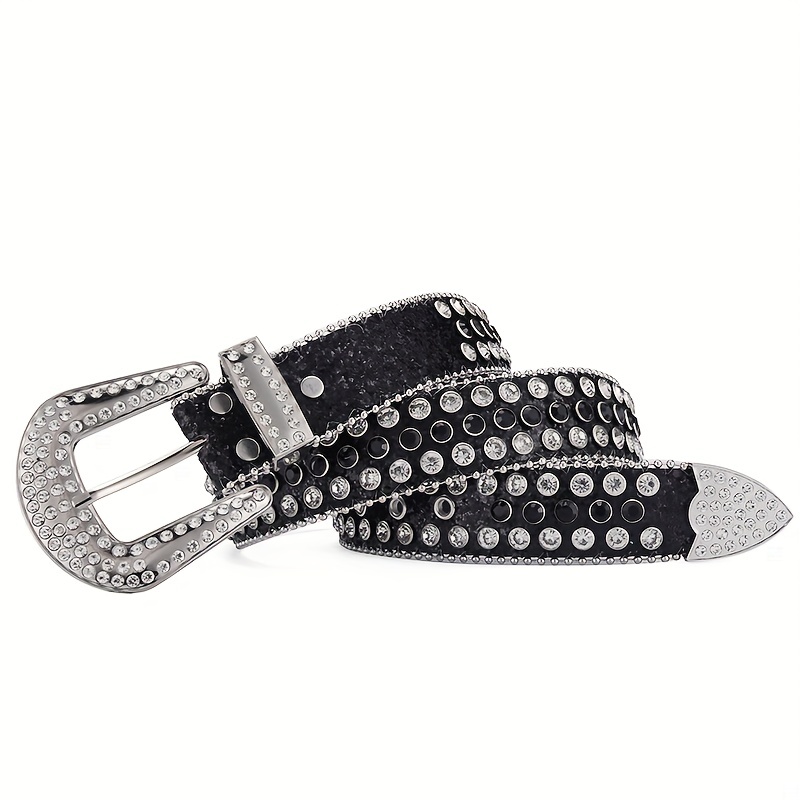 YDYBY Men's 3-Row Silver Rivet Belt Punk Belt Women and Men Adjustable  Jeans Belt for Jeans, Trousers, Gothic, Punk, Rockwear, Black, 125 cm :  : Fashion