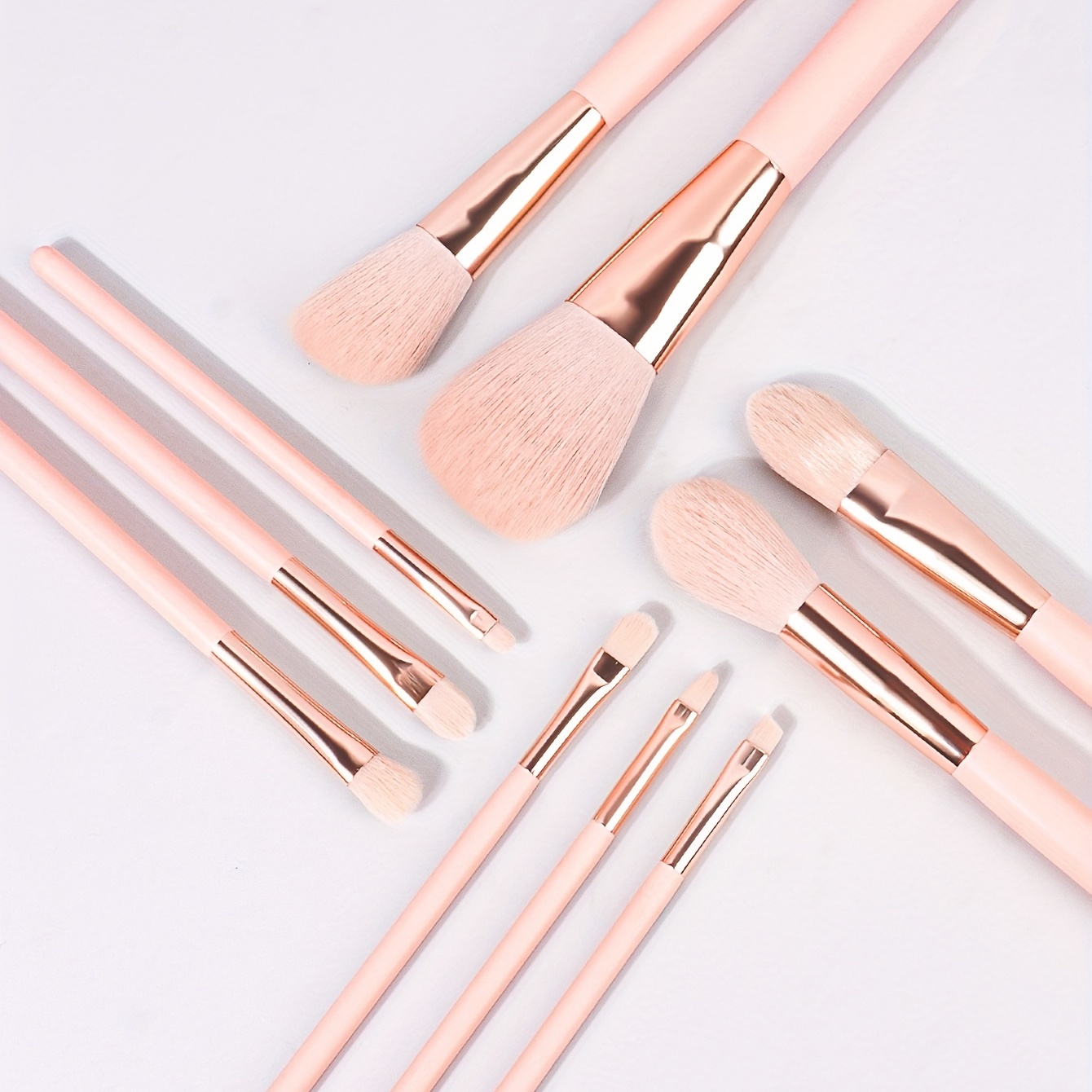 Makeup Brush Set Apricot Color Synthetic Brush Loose Powder - Temu