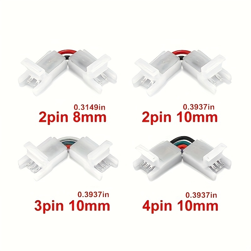 5pcs 2 3 4 Pin Led Connector 8 10mm L Shape Adjustable Right Angle Corner  Connector 3528 5050 Smd Rgb Led Strip - Industrial & Commercial - Temu