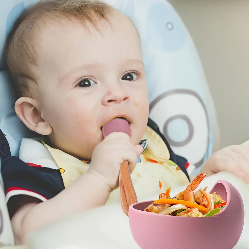 Toddler Utensils, Infant Spoon Fork Set for Self-Feeding, Baby Led