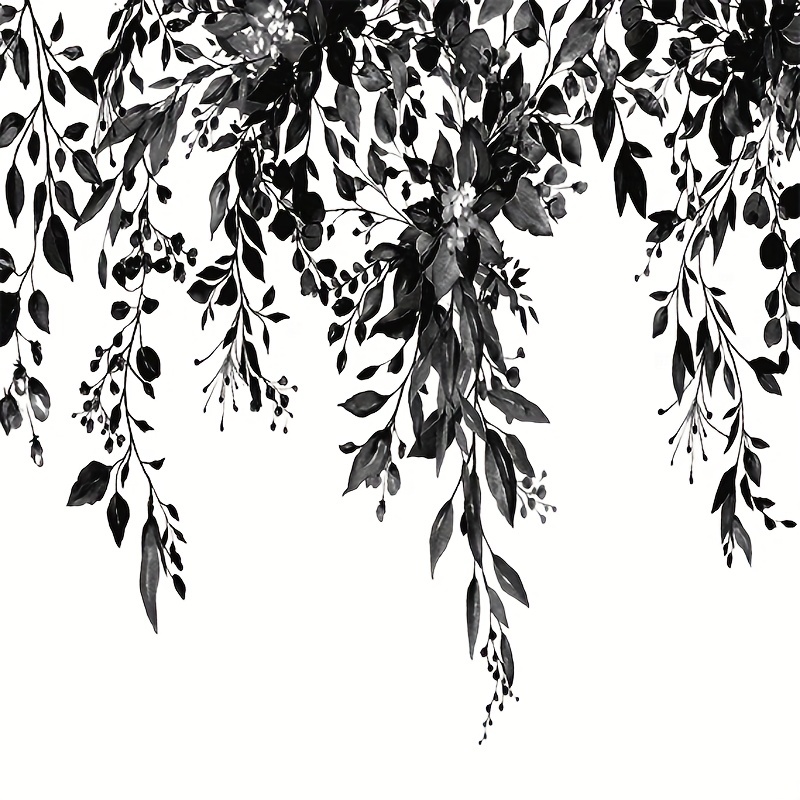 1pc Cortina Ducha Floral En Blanco Negro Tela Impermeable - Temu