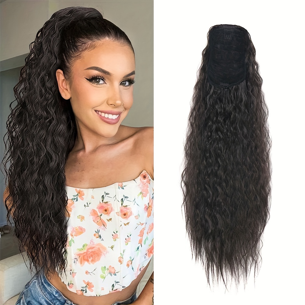 Long Corn Wave Ponytail Extension Heat Resistant Wavy Temu New Zealand