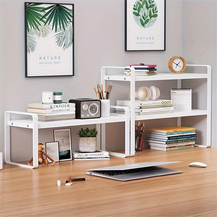  Estanterías de madera,Estanterías pequeñas en escritorios, Estantes creativos de almacenamiento de piso para sala de estar, estanterías  de almacenamiento de oficina : Hogar y Cocina