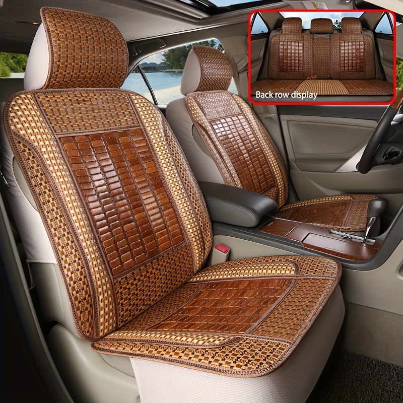 5 Seats Bamboo All-inclusive Car Seat Covers, Auto Front Rear Seat Summer  Cool Cushion Covers, Universal Vehicle Seat Protectors, Car Accessories